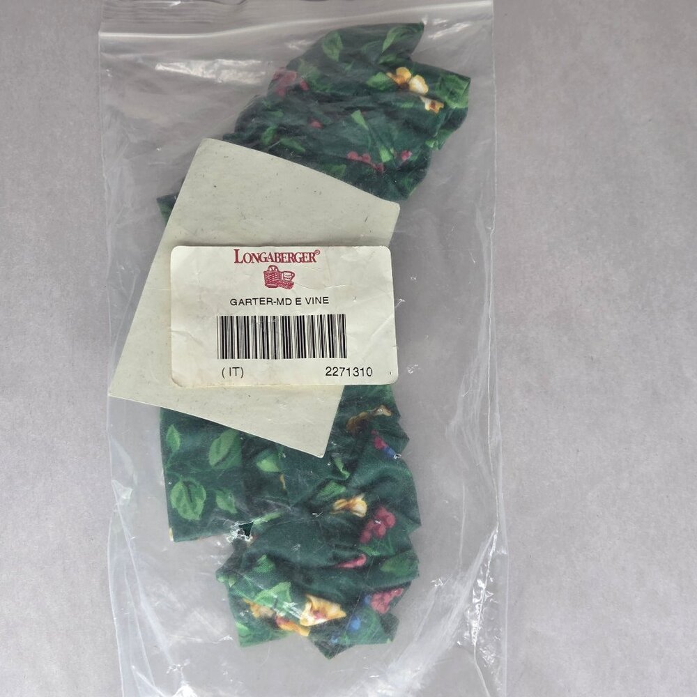 NWT Longaberger Medium Emerald Vine Basket Garter